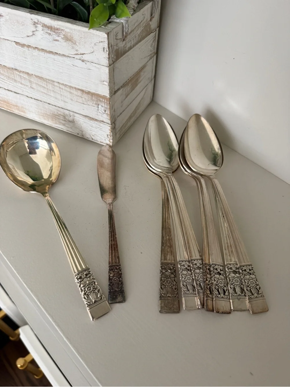 Vintage Oneida Community Plate Morning Star 1948 Silverplate Flatware 9 Pc Set